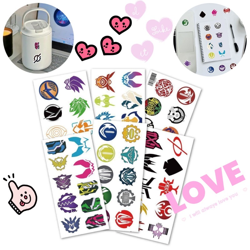 Sticker Sheet Set - 60 시트 가면 라이더 로고 스티커