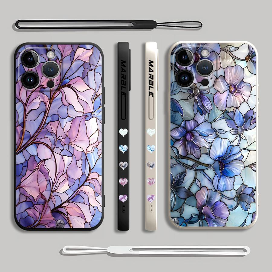 꽃 대리석 전화 케이스 iPhone 11 12 13 1 - Lanyard Anime Logo 리뷰 및 가격