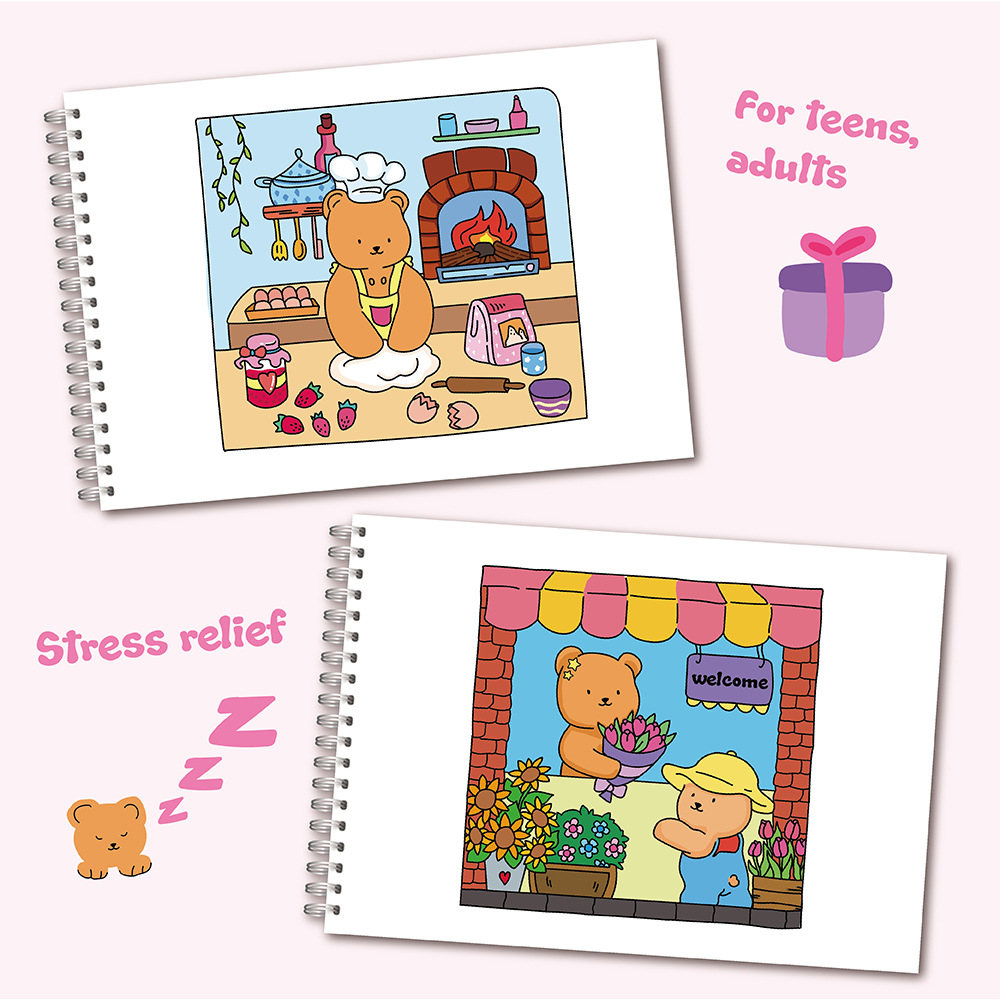 어린이를 위한 사랑스러운 곰 색칠책 세트: 스티커, 반 - Sticker Sheet Set 리뷰 및 가격